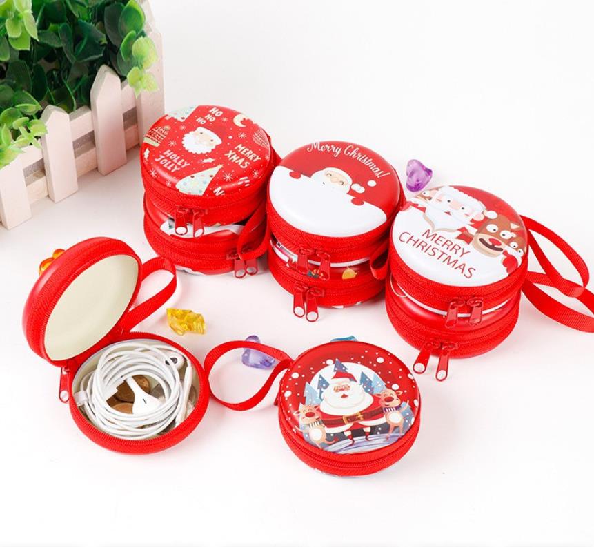 Coin Purse Mini Tins Money Wallet Change Pocket With Zipper Gift Box Jewelry Pouch Candy Box Christmas Tree Hanging Ornaments