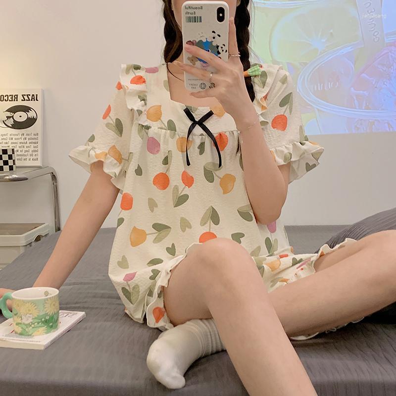 Women's Sleepwear Summer Blue Flowers Print Women's Pajamas Cotton Crepe Short Sleeved Shorts Suits Lapel Cute Loose Comfortable Home, 680-1
Women's Sleepwear Summer Blue Flowers Print Women's Pajamas Cotton Crepe Short Sleeved Shorts Suits Lapel Cute Loose Comfortable Home, 680-1