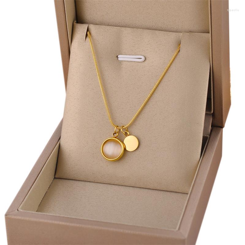 Pendant Necklaces 316L Stainless Steel Exquisite Simple Opal Fritillary Round Sweet Ladies Necklace Not Fading Jewelry
Pendant Necklaces 316L Stainless Steel Exquisite Simple Opal Fritillary Round Sweet Ladies Necklace Not Fading Jewelry