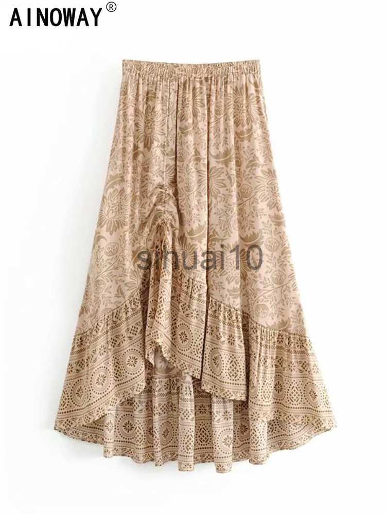 Skirts Elegant Women Desert Floral Printed Tassel Elastic Waist Bohemian Maxi Skirts Ladies Rayon Cotton Asymmetrical Happie Boho Skirt J230621, As picture
Skirts Elegant Women Desert Floral Printed Tassel Elastic Waist Bohemian Maxi Skirts Ladies Rayon Cotton Asymmetrical Happie Boho Skirt J230621, As picture