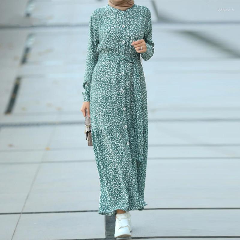Ethnic Clothing Women's Muslim Dress Fashion Lapel Button Up Lantern Long Sleeve Floral Print Dresses Abaya Casual Robe Headband
Ethnic Clothing Women's Muslim Dress Fashion Lapel Button Up Lantern Long Sleeve Floral Print Dresses Abaya Casual Robe Headband
