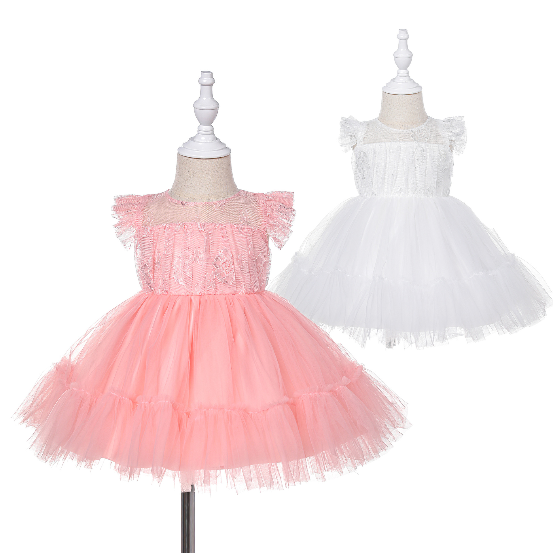 Baby Dress Formal Lace Tulle Christening Baptism Dress Toddler BiParty Communion Dress, Pink 
Baby Dress Formal Lace Tulle Christening Baptism Dress Toddler BiParty Communion Dress, Pink