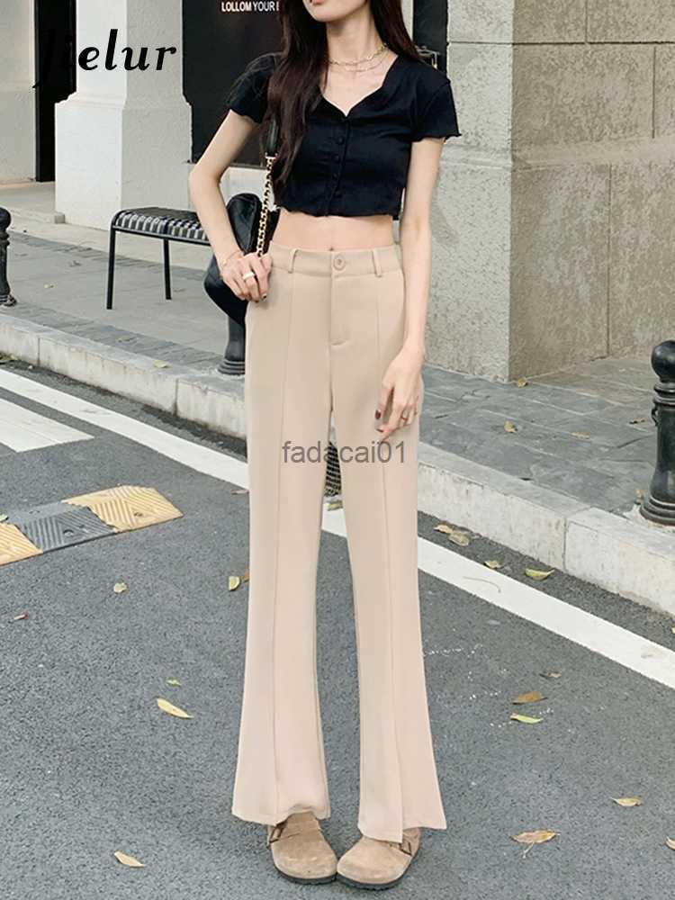 Chic Split Korean Women Trousers High Waist Leisure Straight Office Lady Suit Flare Pants Black Khaki Pants Female S4XL L230621
Chic Split Korean Women Trousers High Waist Leisure Straight Office Lady Suit Flare Pants Black Khaki Pants Female S4XL L230621