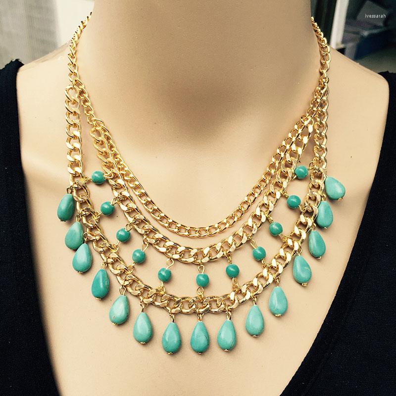Chains Fashion Steampunk Bohemia Multilayer Synthetic Collar Pendant Necklace Bead Chain Women Choker Necklaces Jewelry Wholesale
Chains Fashion Steampunk Bohemia Multilayer Synthetic Collar Pendant Necklace Bead Chain Women Choker Necklaces Jewelry Wholesale