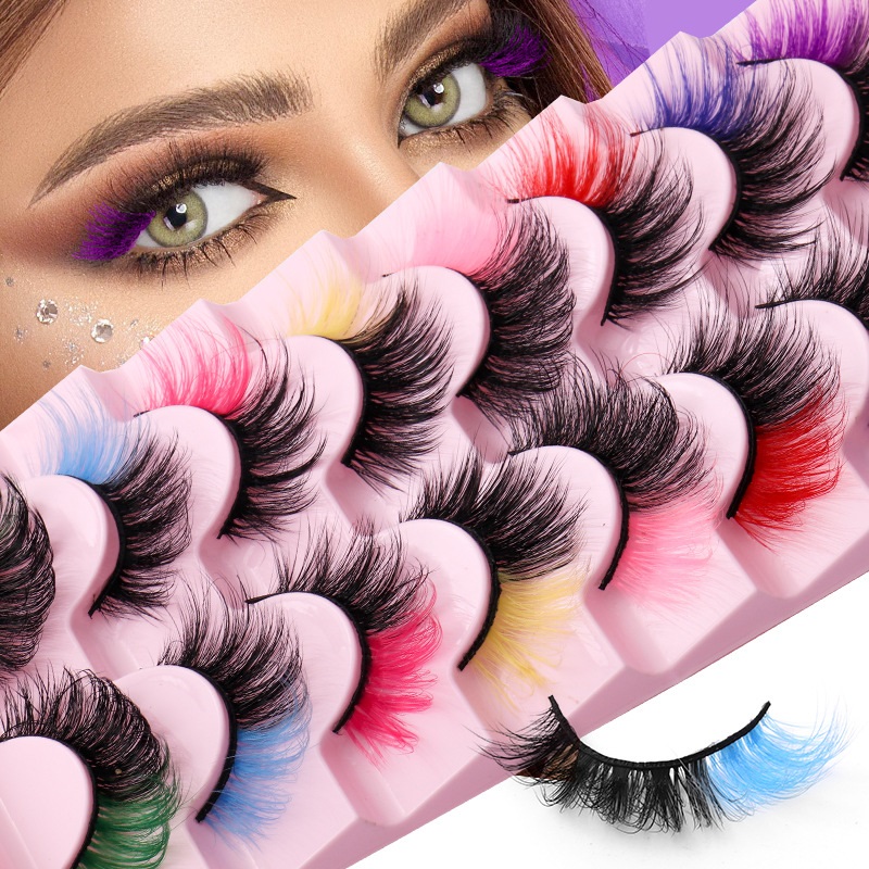Thick Curled 8 Pairs Colored False Eyelashes Naturally Soft & Delicate Handmade Reusable Multilayer 3D Fake Lashes with Color Full Strip Lash Extensions
Thick Curled 8 Pairs Colored False Eyelashes Naturally Soft & Delicate Handmade Reusable Multilayer 3D Fake Lashes with Color Full Strip Lash Extensions