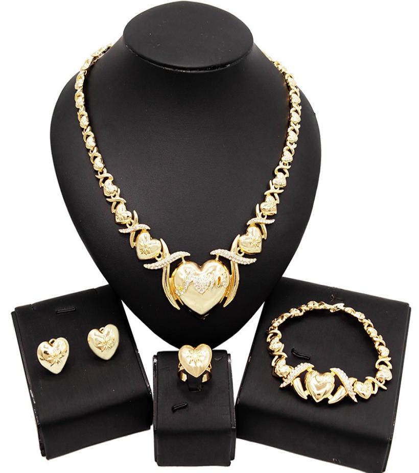 Yulaili NEW 18K Gold Plated Jewellery Crystal XO Heart Shape Necklace Earrings Bracelets Ring Bride Wedding Jewelry Sets4107092, Golden
Yulaili NEW 18K Gold Plated Jewellery Crystal XO Heart Shape Necklace Earrings Bracelets Ring Bride Wedding Jewelry Sets4107092, Golden