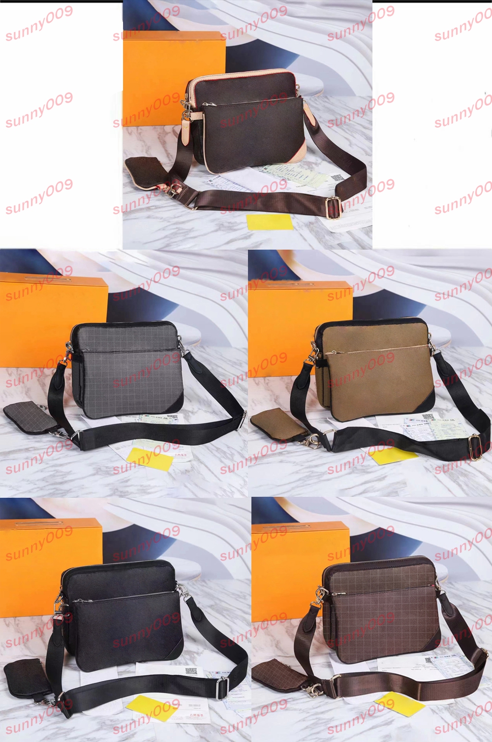 Printed Grid 3 Piece Shoulder Bag Coin Key Pouch Luxury Briefcase Work Document Bag Money Bags Designer Small Wallet Pendant, Yellow flowers with black
Printed Grid 3 Piece Shoulder Bag Coin Key Pouch Luxury Briefcase Work Document Bag Money Bags Designer Small Wallet Pendant, Yellow flowers with black