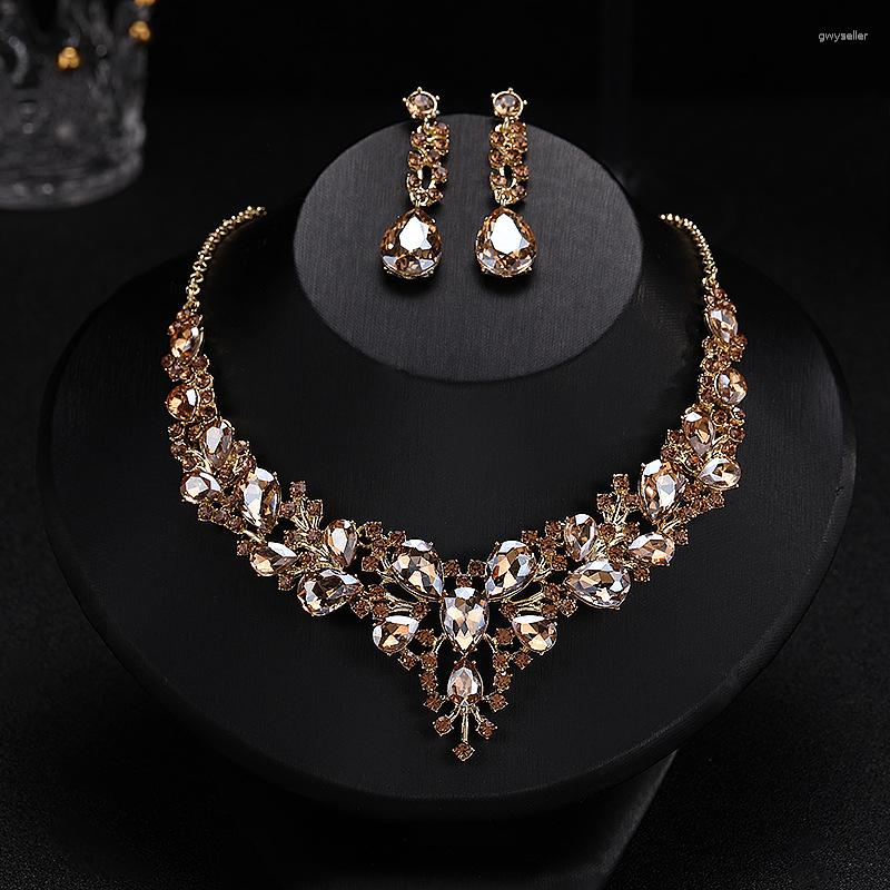 Necklace Earrings Set Luxury Zircon Bridal Jewelry Solid Color Wedding Dress Evening Gown Accessories, Picture shown
Necklace Earrings Set Luxury Zircon Bridal Jewelry Solid Color Wedding Dress Evening Gown Accessories, Picture shown