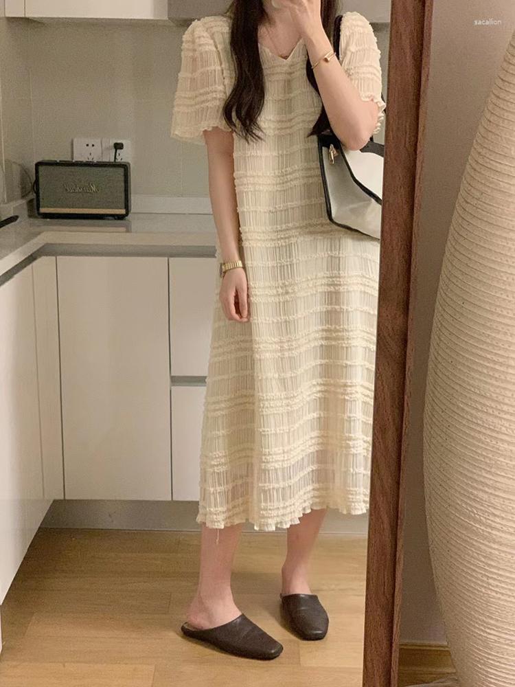 Party Dresses Woman Dress Solid Summer French Gentle Temperament H-shaped Puff Sleeve Pleated Line Women' Tide, Milk tea color
Party Dresses Woman Dress Solid Summer French Gentle Temperament H-shaped Puff Sleeve Pleated Line Women' Tide, Milk tea color