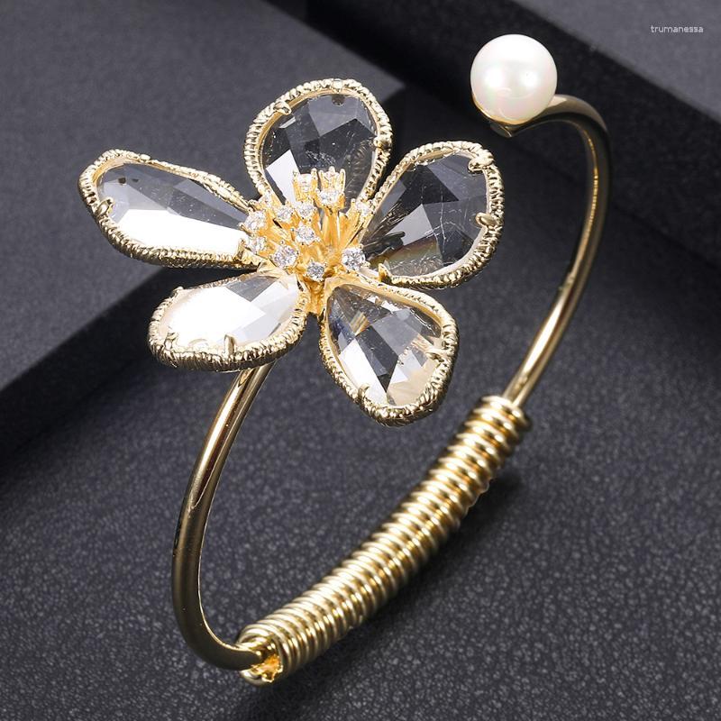 Bangle Accking Luxury Flower Pearl Ring Sets CZ Dubai Silver Bridal Jewelry For Women Wedding Party Raym22
Bangle Accking Luxury Flower Pearl Ring Sets CZ Dubai Silver Bridal Jewelry For Women Wedding Party Raym22