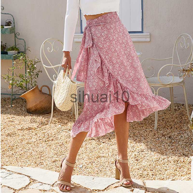 Skirts Ladies Vintage Floral Print Long Summer Skirt Women High Waist Knotted Tied Wrap Ruffle Chiffon A Line Split Woman Skirts Female J230621, 1 green
Skirts Ladies Vintage Floral Print Long Summer Skirt Women High Waist Knotted Tied Wrap Ruffle Chiffon A Line Split Woman Skirts Female J230621, 1 green