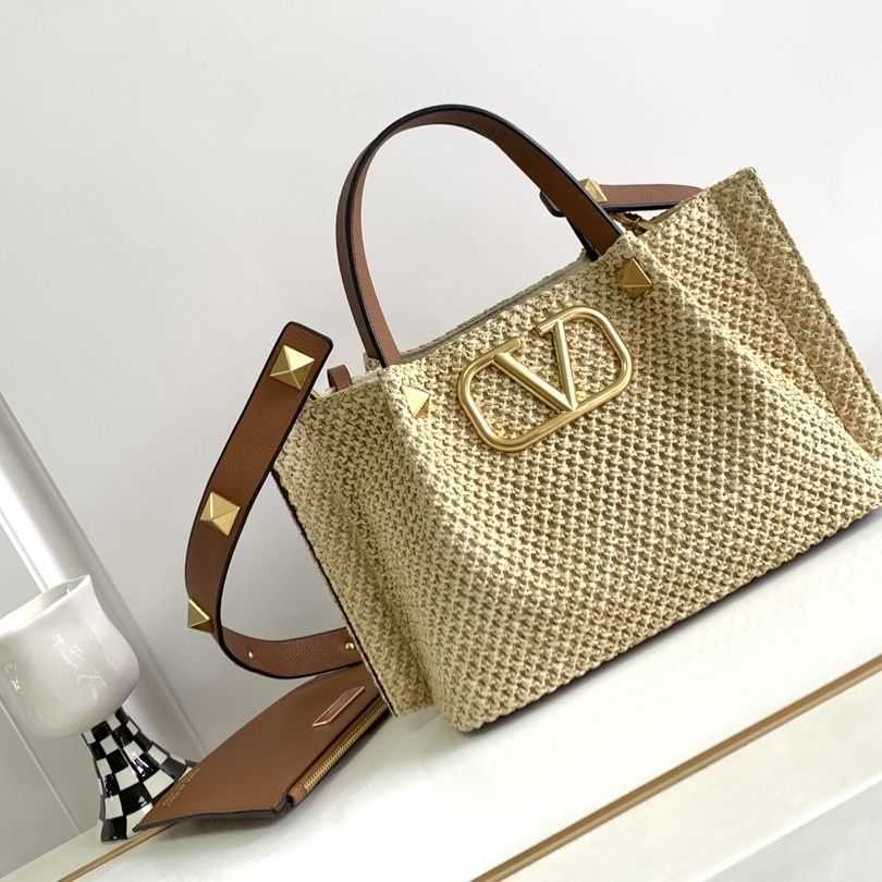 Bohemian Style Valetino Women Bag Lafite Woven Tote Bag TWVN Vacation Lulu Backpack Minimalist Rivet Handbag Large Capacity One Shoulder Women's Purse Wallet, Black small size 25cm in length
Bohemian Style Valetino Women Bag Lafite Woven Tote Bag TWVN Vacation Lulu Backpack Minimalist Rivet Handbag Large Capacity One Shoulder Women's Purse Wallet, Black small size 25cm in length