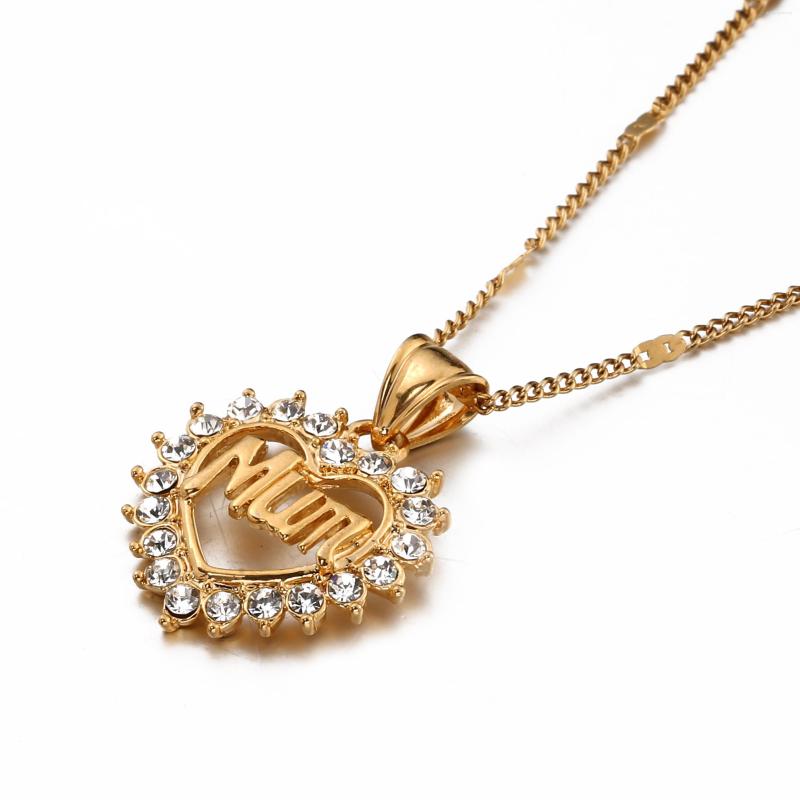 Pendant Necklaces Cute Alphabets MUM Necklace Rhinestone Gold Color Heart For Dear Mother Jewelry
Pendant Necklaces Cute Alphabets MUM Necklace Rhinestone Gold Color Heart For Dear Mother Jewelry