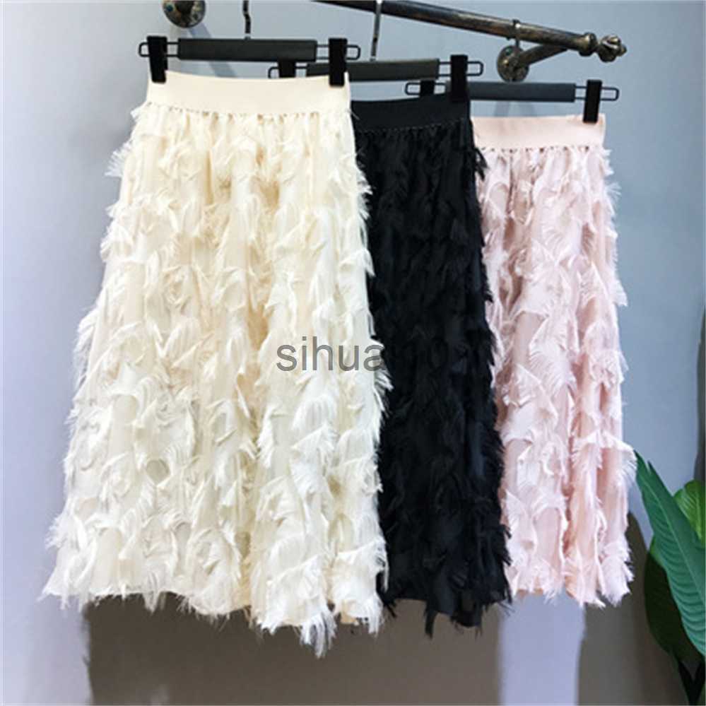 Skirts 2021 Spring Women Pleated Skirts Fashion Feather tassel Pleated Skirts High Waisted Elastic Women Casual Party Skirt H275 J230621, Apricot
Skirts 2021 Spring Women Pleated Skirts Fashion Feather tassel Pleated Skirts High Waisted Elastic Women Casual Party Skirt H275 J230621, Apricot
