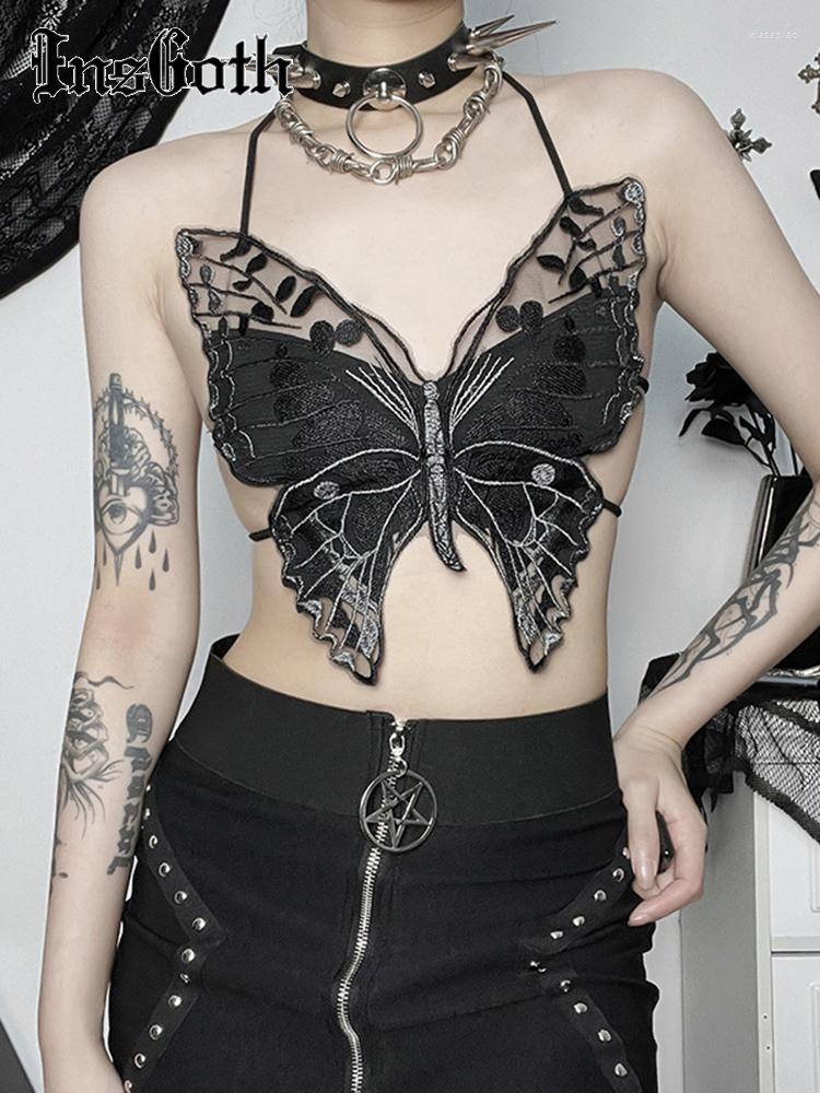 Women's Tanks InsGoth Gothic Butterfly Lace Crop Tops Women Y2K Harajuku Backless Spaghetti Straps See Through Camisole Summer Streetwear, Black
Women's Tanks InsGoth Gothic Butterfly Lace Crop Tops Women Y2K Harajuku Backless Spaghetti Straps See Through Camisole Summer Streetwear, Black
