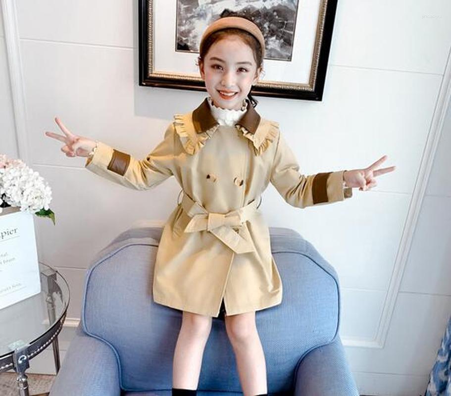 Jackets Fashion Spring Coat For Girls Lapel Korean Children Outerwear Kids Autumn Clothes Baby Girl Trench With Belt Tops, Khaki 
Jackets Fashion Spring Coat For Girls Lapel Korean Children Outerwear Kids Autumn Clothes Baby Girl Trench With Belt Tops, Khaki