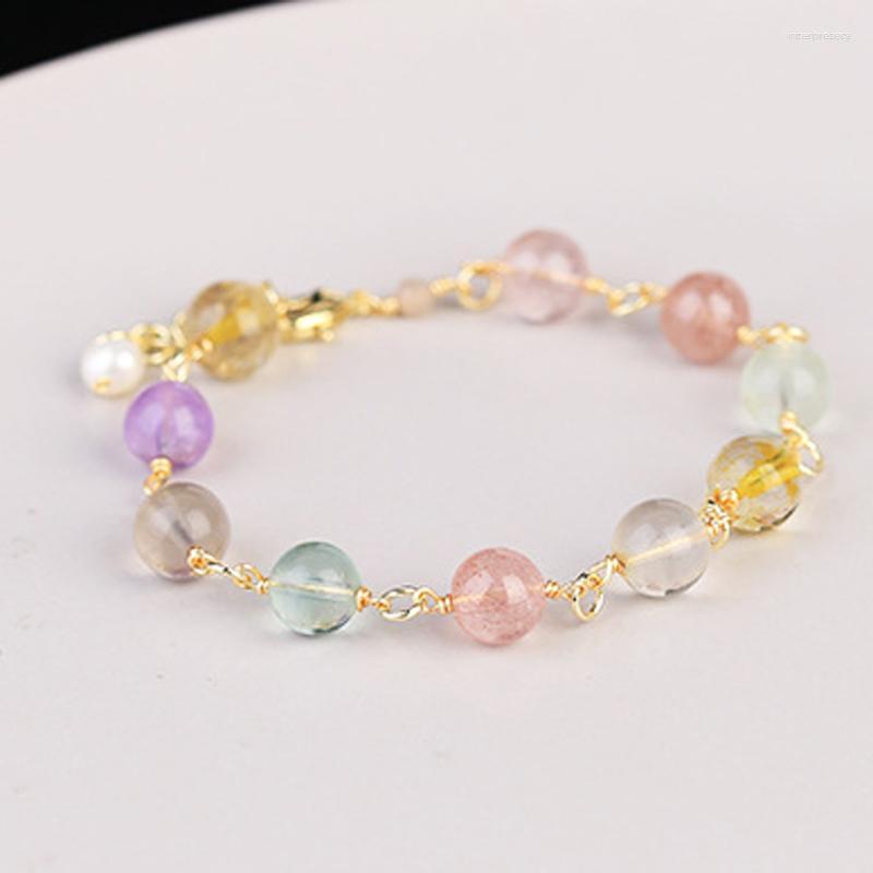 Strand Fashion Colorful Crystal Stone Bracelets Clasp Mixed-colour Jewelry Charm Beaded Bangle Delicate Personality Gifts
Strand Fashion Colorful Crystal Stone Bracelets Clasp Mixed-colour Jewelry Charm Beaded Bangle Delicate Personality Gifts