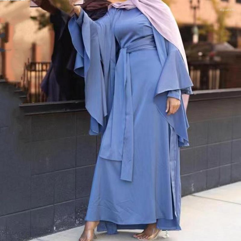 Ethnic Clothing Fashion Abaya Sets Solid Long Sleeve Inner Dress With Cardigan Gown Muslim Islamic Prayer Ramadan Robe
Ethnic Clothing Fashion Abaya Sets Solid Long Sleeve Inner Dress With Cardigan Gown Muslim Islamic Prayer Ramadan Robe