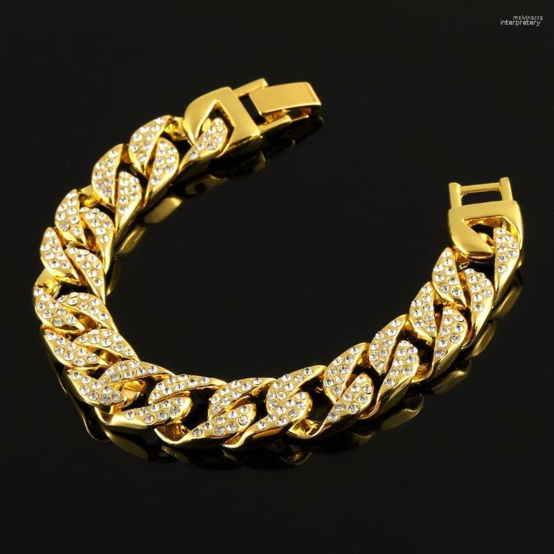 Link Bracelets Men's Iced Out Cuban Bracelet Hip Hop Jewelry Gold Silver Color AC005
Link Bracelets Men's Iced Out Cuban Bracelet Hip Hop Jewelry Gold Silver Color AC005