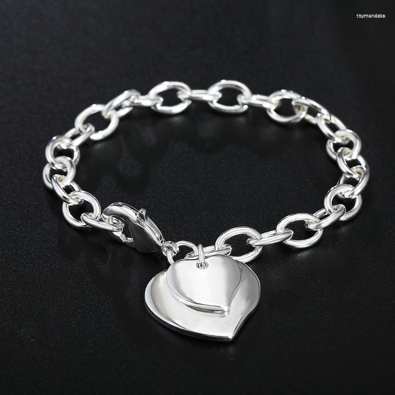 Link Bracelets Chain Silver Color Exquisite Double Heart Pendant Charms Wedding High Quality Fashion Jewelry Christmas Gifts H279Link LinkLi
Link Bracelets Chain Silver Color Exquisite Double Heart Pendant Charms Wedding High Quality Fashion Jewelry Christmas Gifts H279Link LinkLi