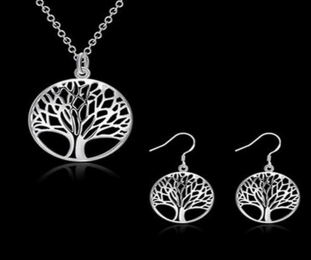 New Round hollow wish tree pendant necklace Tree of Life 925 Silver Necklace earring6093923
New Round hollow wish tree pendant necklace Tree of Life 925 Silver Necklace earring6093923