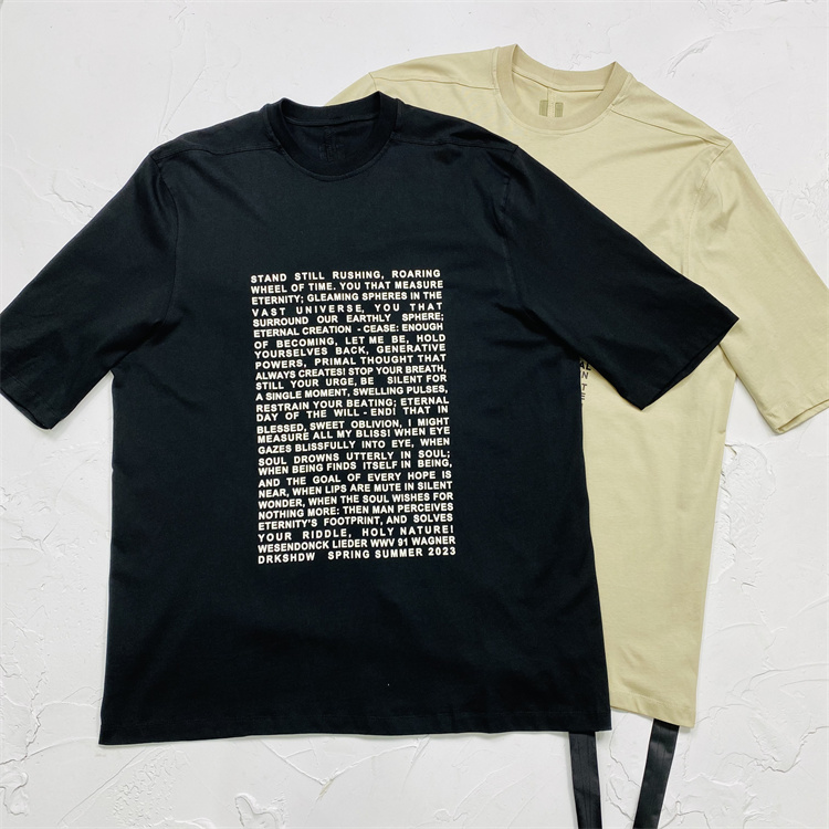 Fashion Brand Rick Men Letter Printed T-shirt Men's Owens T-shirt With Streamer Loose Oversized Thick Fabric Top, Khaki
Fashion Brand Rick Men Letter Printed T-shirt Men's Owens T-shirt With Streamer Loose Oversized Thick Fabric Top, Khaki