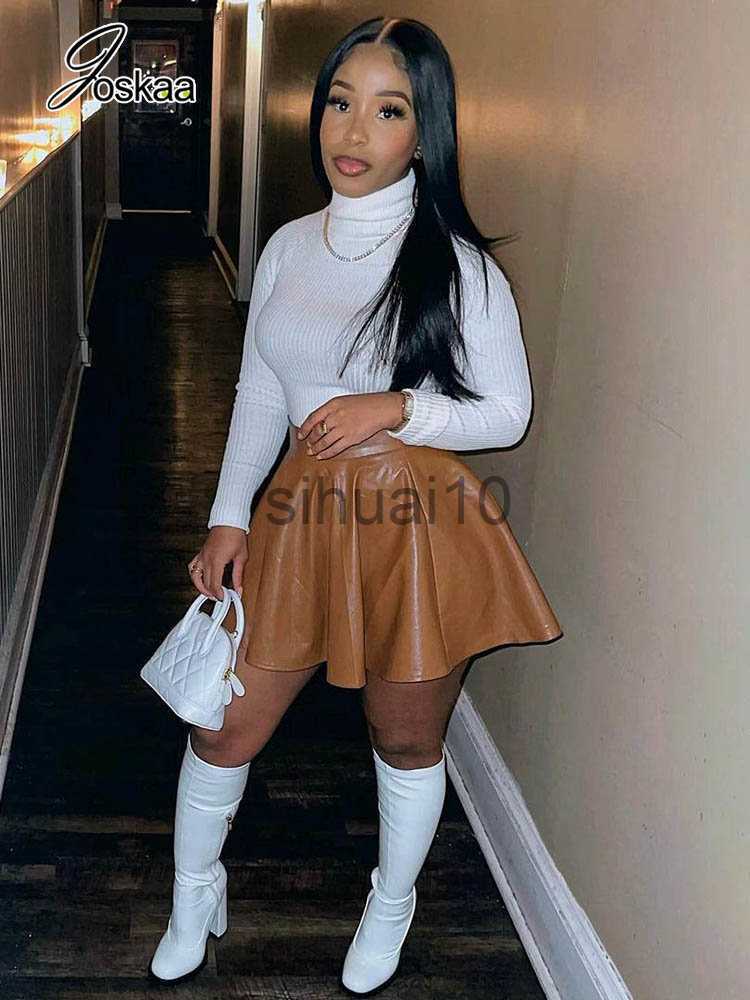 Skirts Joskaa Solid PU Leather Mini Skirt Women Clothing Autumn Winter 2022 Sexy High Waist Pleated Skirts Female Bottoms Streetwear J230621, Brown
Skirts Joskaa Solid PU Leather Mini Skirt Women Clothing Autumn Winter 2022 Sexy High Waist Pleated Skirts Female Bottoms Streetwear J230621, Brown