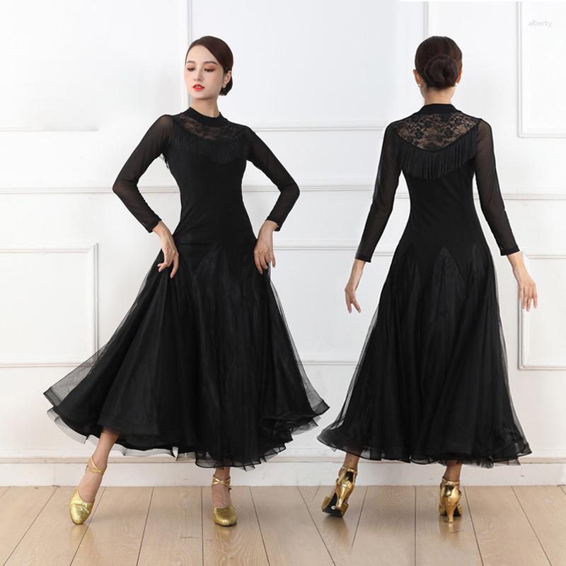 Stage Wear Black Standard Ballroom Dance Dress Women Simple Elegant Competition Dancing Skirt Lady's Waltz Dresses
Stage Wear Black Standard Ballroom Dance Dress Women Simple Elegant Competition Dancing Skirt Lady's Waltz Dresses