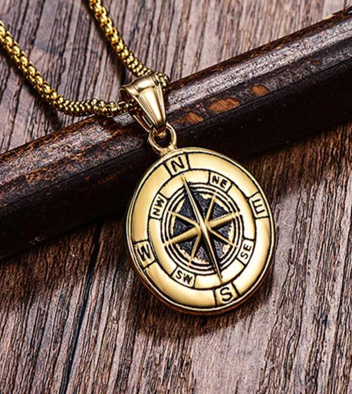 Stainless Steel Classic Antique Compass Necklace Men StarLetter Necklace Silvergold Color Round Jewelry Fashion Necklaces 20208306710
Stainless Steel Classic Antique Compass Necklace Men StarLetter Necklace Silvergold Color Round Jewelry Fashion Necklaces 20208306710