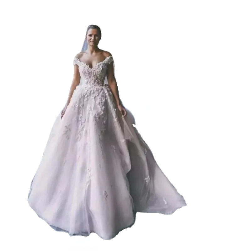 Charming Off Shoulder Wedding Dresses Top Quality Tulle Lace Applique Floor Length Princess Elegant Bridal Gowns Plus Size, Same as image
Charming Off Shoulder Wedding Dresses Top Quality Tulle Lace Applique Floor Length Princess Elegant Bridal Gowns Plus Size, Same as image
