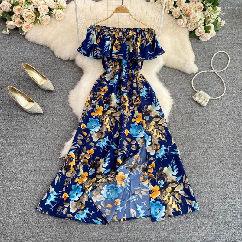 Party Dresses Boho Vintage Slim Floral Print Ruffles Summer Split Long Dress Sexy Off Shoulder Retro Women Beach Holiday Tunic Vestidos, Bao lan
Party Dresses Boho Vintage Slim Floral Print Ruffles Summer Split Long Dress Sexy Off Shoulder Retro Women Beach Holiday Tunic Vestidos, Bao lan