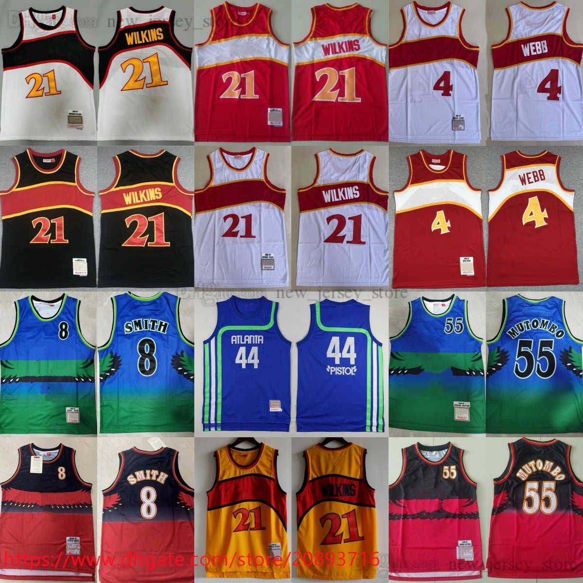 Mitchell and Ness 1986-87 Basketball 4 Spud Webb Jerseys Retro Stitched Steve Smith Dikembe Mutombo Jersey 1996-97 Green Black Red White, As picture (with team logo)
Mitchell and Ness 1986-87 Basketball 4 Spud Webb Jerseys Retro Stitched Steve Smith Dikembe Mutombo Jersey 1996-97 Green Black Red White, As picture (with team logo)