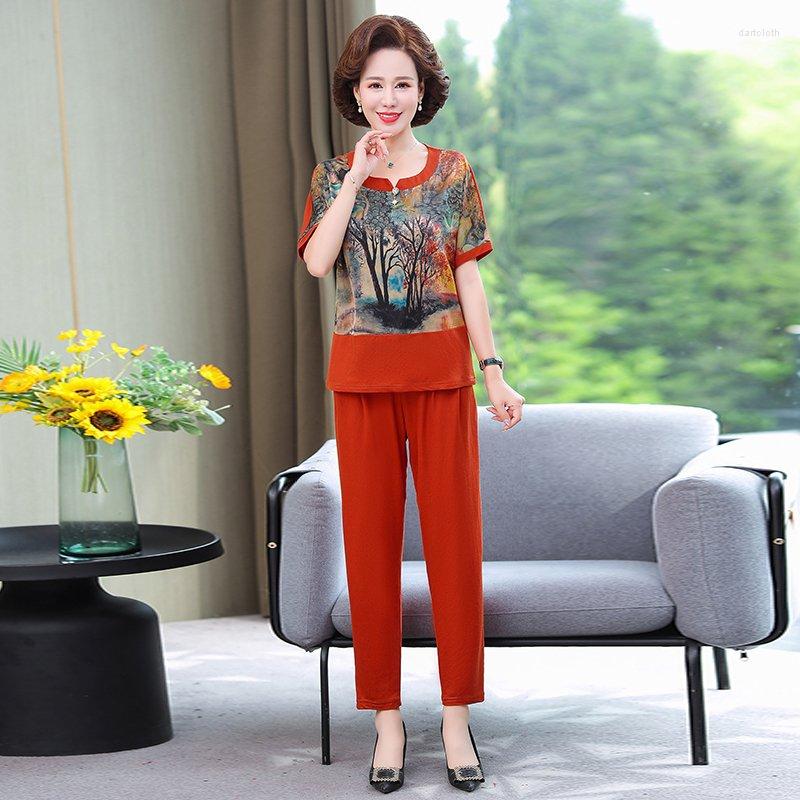 Women's Tracksuits 2023 Summer Women's Sets Middle-Aged Elderly Mothers Printing Tops T-shirt Pants Suits Two-Piece Plus Size 5XL, Orange
Women's Tracksuits 2023 Summer Women's Sets Middle-Aged Elderly Mothers Printing Tops T-shirt Pants Suits Two-Piece Plus Size 5XL, Orange