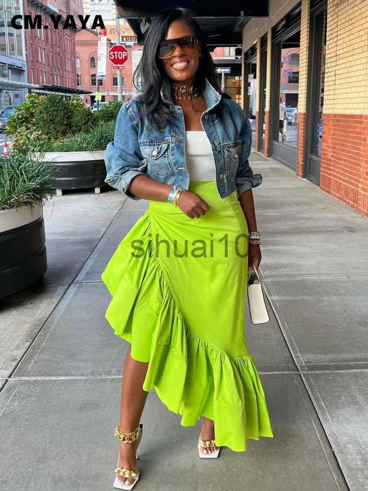 Skirts CM.YAYA Women Ruffles Hem Asymmetrical High Waist Maxi Long Skirt 2022 Autumn Winter Streetwear INS Fashion Skirts J230621, White
Skirts CM.YAYA Women Ruffles Hem Asymmetrical High Waist Maxi Long Skirt 2022 Autumn Winter Streetwear INS Fashion Skirts J230621, White