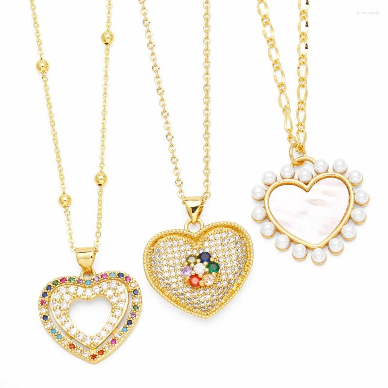 Pendant Necklaces FLOLA Rainbow Crystal Heart For Women Copper Gold Plated Beads Chain CZ Jewelry Party Gifts Nket20
Pendant Necklaces FLOLA Rainbow Crystal Heart For Women Copper Gold Plated Beads Chain CZ Jewelry Party Gifts Nket20
