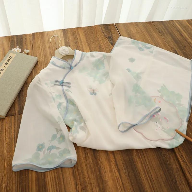 Ethnic Clothing Elegance Chiffon Young Girls Qipao Asian Dress Women Chinese Style Vintage Fashion Modern Cheongsam 2023 China Clothes
Ethnic Clothing Elegance Chiffon Young Girls Qipao Asian Dress Women Chinese Style Vintage Fashion Modern Cheongsam 2023 China Clothes
