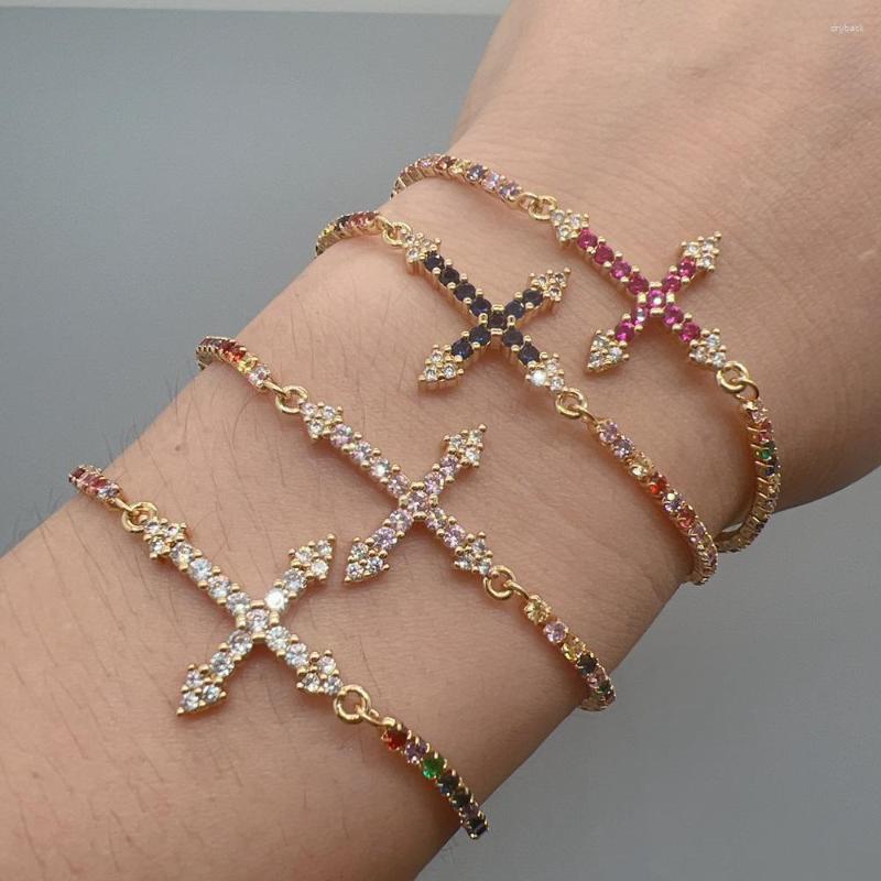 Link Bracelets Y2K 2000s Inlaid Colorful Rhinestone Zircon Cross Bracelet For Women Romantic Aesthetic Fashion Adjustable Charms Trendy
Link Bracelets Y2K 2000s Inlaid Colorful Rhinestone Zircon Cross Bracelet For Women Romantic Aesthetic Fashion Adjustable Charms Trendy