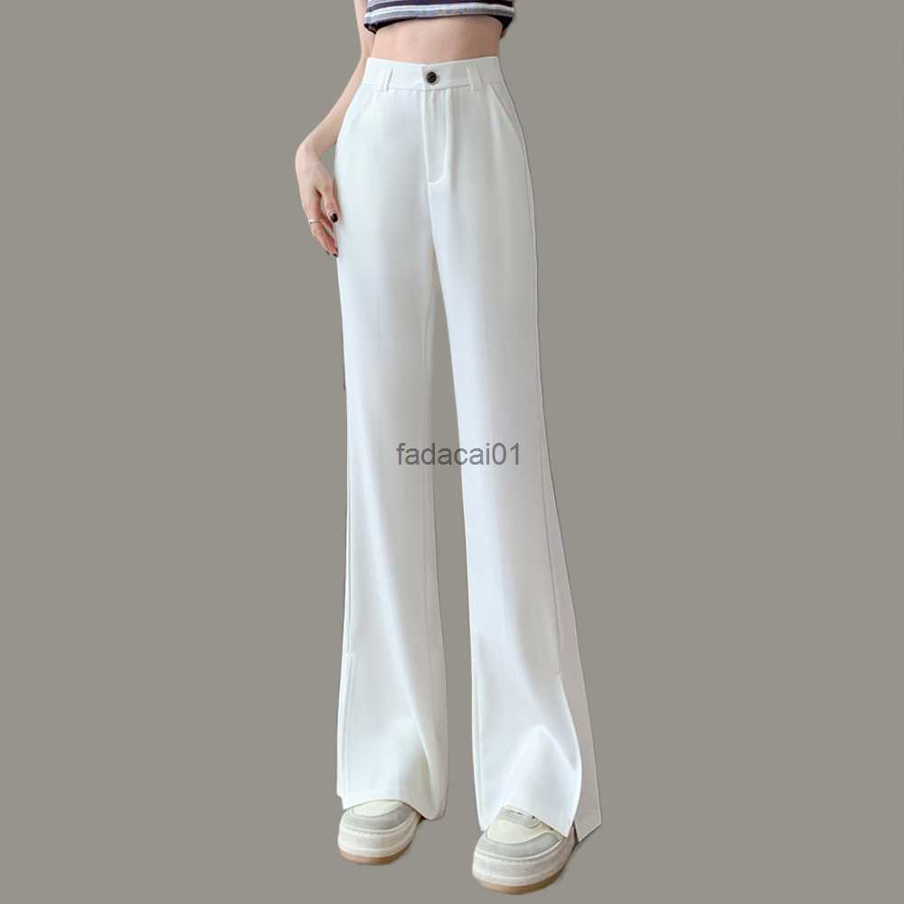 Korean Fashion Simplicity High Waist White Flare Pants For Women Vintage Split Long Straight Trousers Office Lady Suit Pants L230621
Korean Fashion Simplicity High Waist White Flare Pants For Women Vintage Split Long Straight Trousers Office Lady Suit Pants L230621