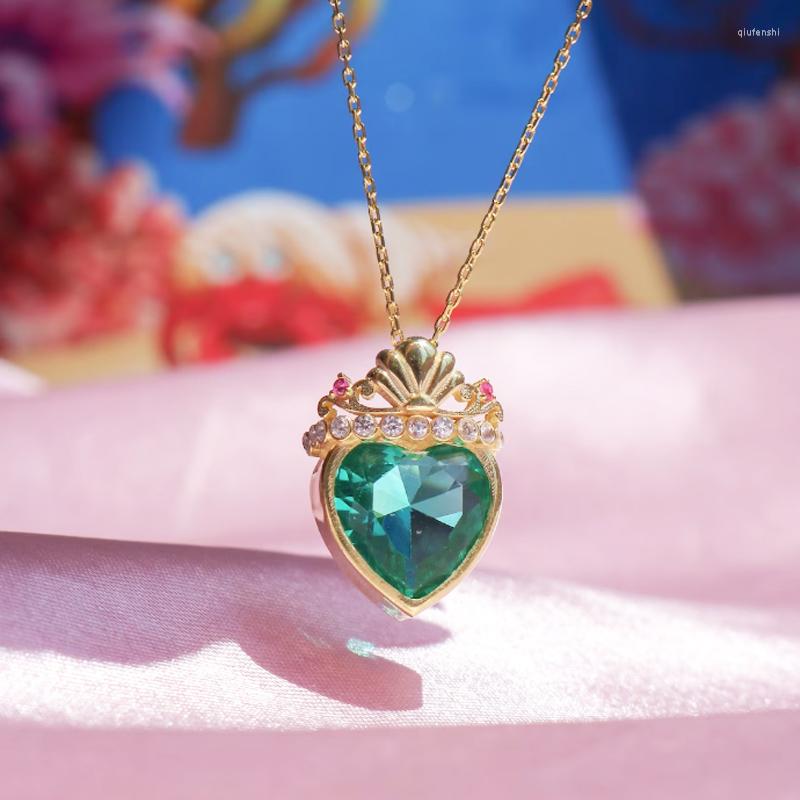 Pendant Necklaces Ariel Crown Charm Necklace Women Girls Fashion Wedding Geek Party Jewelry Green Heart Shell Princess Gift For Her
Pendant Necklaces Ariel Crown Charm Necklace Women Girls Fashion Wedding Geek Party Jewelry Green Heart Shell Princess Gift For Her