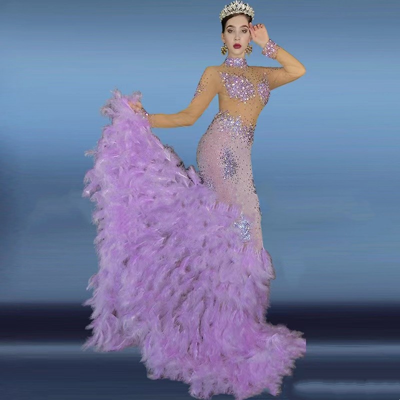 purple Mermaid Prom Dresses long sleeve high Neck 3D Lace diamond Sequins Beaded Floor Length Celebrity Formal Feather Train Plus Size Custom Made Evening Dresses, Same as image
purple Mermaid Prom Dresses long sleeve high Neck 3D Lace diamond Sequins Beaded Floor Length Celebrity Formal Feather Train Plus Size Custom Made Evening Dresses, Same as image