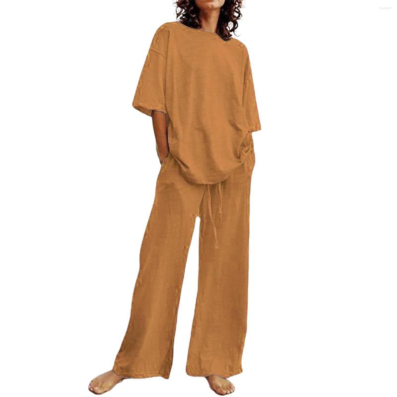 Women's Two Piece Pants Summer Casual Belt Pocket Set Half Sleeve O Neck Top And Wide Leg Trouser, Purple
Women's Two Piece Pants Summer Casual Belt Pocket Set Half Sleeve O Neck Top And Wide Leg Trouser, Purple