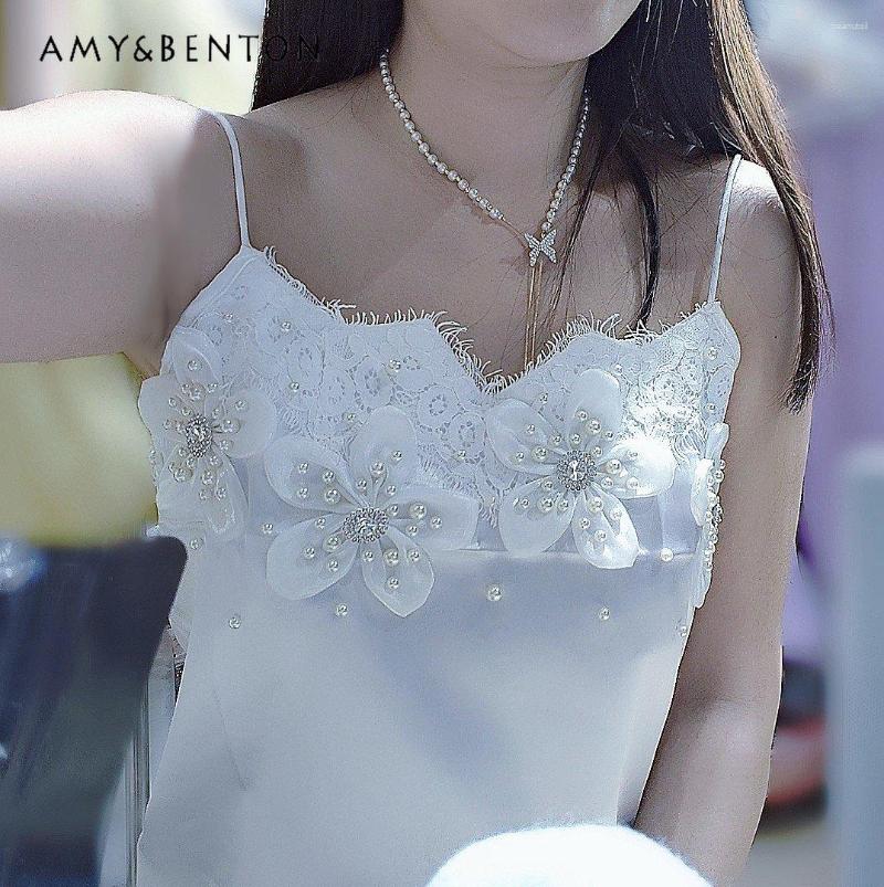 Women' Tanks Luxury Vest Camisole Heavy Industry Pearl Silky Streamer Lace Flower Tank Top Women Clothes Y2k Sexy Spaghetti Strap, White
Women' Tanks Luxury Vest Camisole Heavy Industry Pearl Silky Streamer Lace Flower Tank Top Women Clothes Y2k Sexy Spaghetti Strap, White