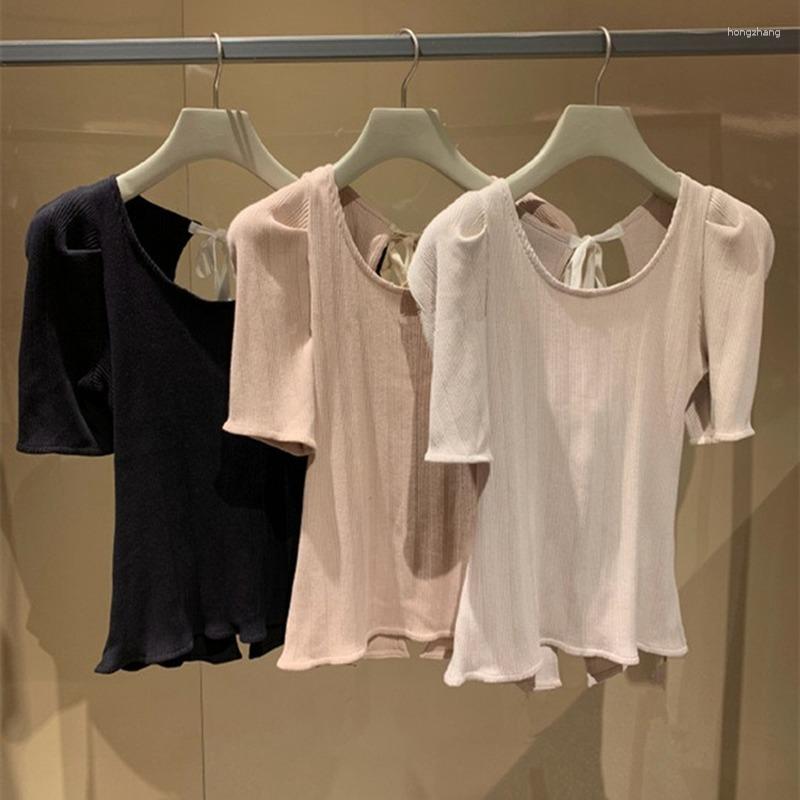 Women's Sweaters Kuzuwata O Neck Back Lace Up Puff Half Sleeve Solid Ribbing Knitted Pullover Japan Style Sweater 2023 Summer Women Tops, Black
Women's Sweaters Kuzuwata O Neck Back Lace Up Puff Half Sleeve Solid Ribbing Knitted Pullover Japan Style Sweater 2023 Summer Women Tops, Black