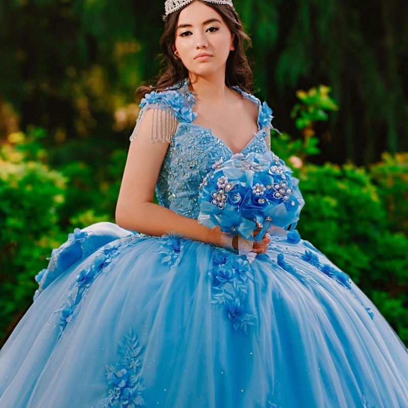 Sky Blue Sexy V-Neck Ball Gown Quinceanera Dresses Vestidos De 15 Anos Fashion 3DFlower Beading Tulle Sweet 16 Princess Party Gown, Black
Sky Blue Sexy V-Neck Ball Gown Quinceanera Dresses Vestidos De 15 Anos Fashion 3DFlower Beading Tulle Sweet 16 Princess Party Gown, Black