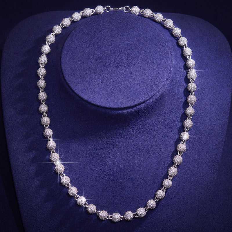 New Style Hip Hop Rapper Jewelry Bling Sterling Silver 8mm Moissanite Iced Out Ball Chain
New Style Hip Hop Rapper Jewelry Bling Sterling Silver 8mm Moissanite Iced Out Ball Chain