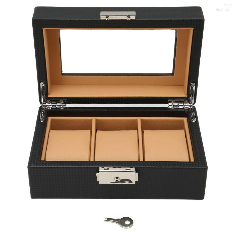 Watch Boxes Display Holder Stylish Light Luxury 3 Slots Lockable Dustproof Case With Glass Plate Black For Watchmaker
Watch Boxes Display Holder Stylish Light Luxury 3 Slots Lockable Dustproof Case With Glass Plate Black For Watchmaker