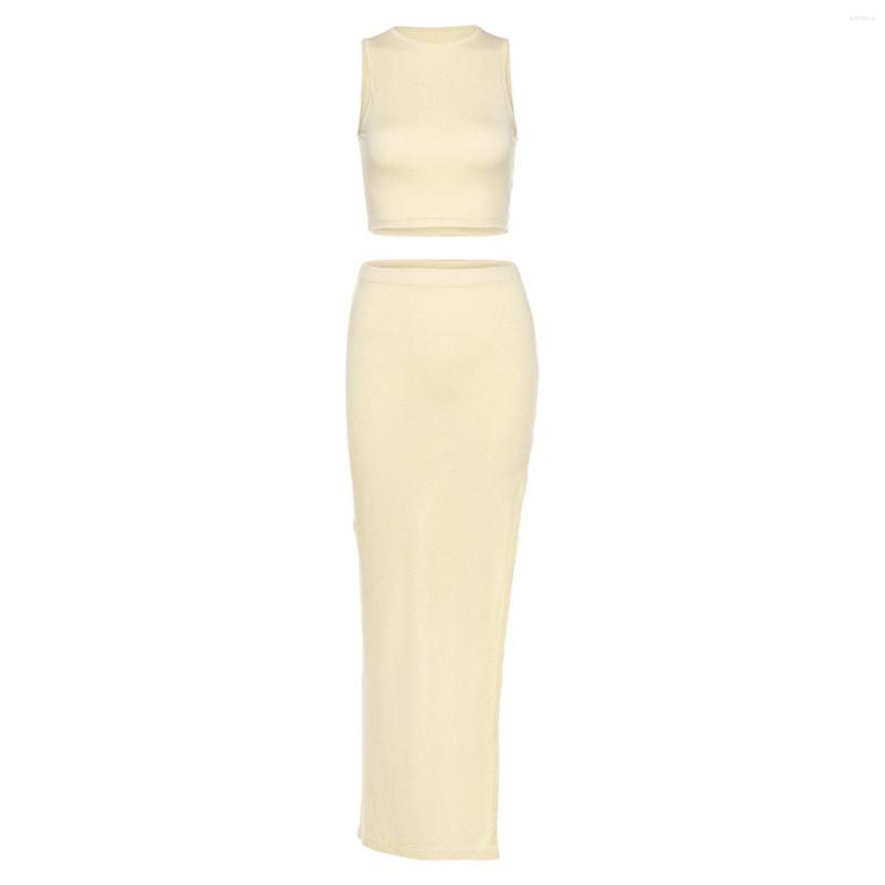 Casual Dresses Women Sexy Two-piece Clothes Set Solid Color Round Collar Vest And Long Slit Skirt Taupe/ Beige, Gray
Casual Dresses Women Sexy Two-piece Clothes Set Solid Color Round Collar Vest And Long Slit Skirt Taupe/ Beige, Gray