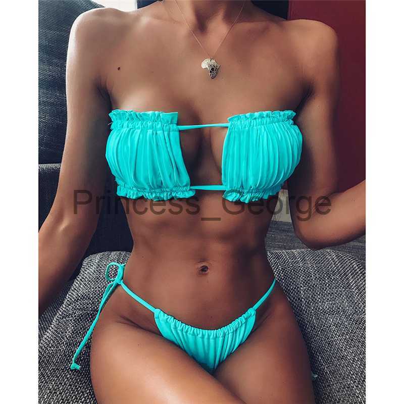 Women' Plus Size Swimwear Sexy Bikini Set Women Pleated Bandeau Swimsuit Female Swimwear Female Thong Bikini Set Bather Swimming Beachwear Bathing Suit x0621, Black
Women' Plus Size Swimwear Sexy Bikini Set Women Pleated Bandeau Swimsuit Female Swimwear Female Thong Bikini Set Bather Swimming Beachwear Bathing Suit x0621, Black