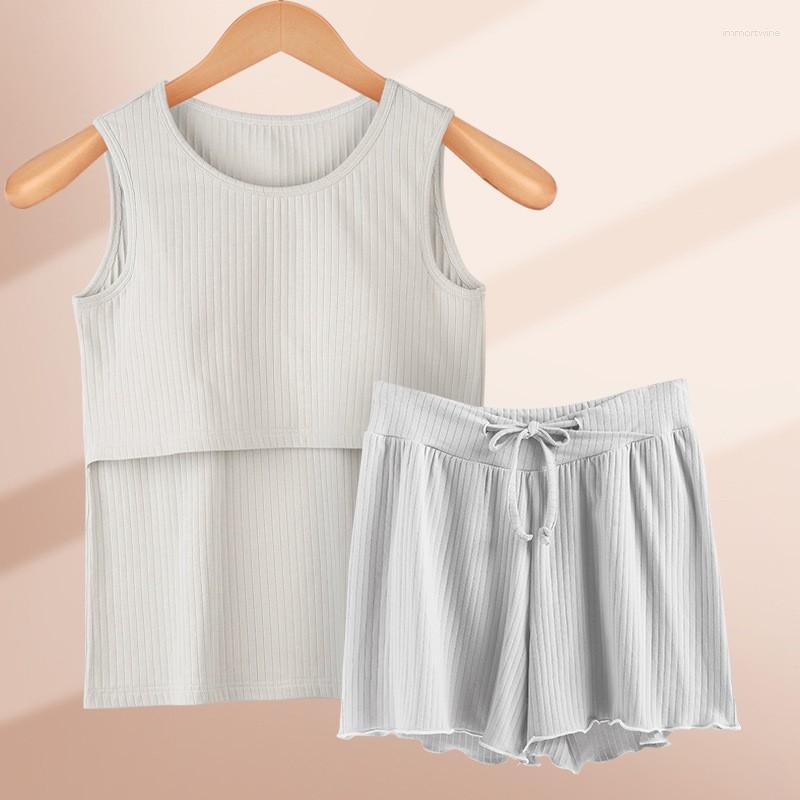 Women's Sleepwear Lactation Period Cotton 2PCS Pregnant Women Summer Pajamas Set Breastfeeding Home Wear Gravida Nightwear M-XXL, Beige-2
Women's Sleepwear Lactation Period Cotton 2PCS Pregnant Women Summer Pajamas Set Breastfeeding Home Wear Gravida Nightwear M-XXL, Beige-2