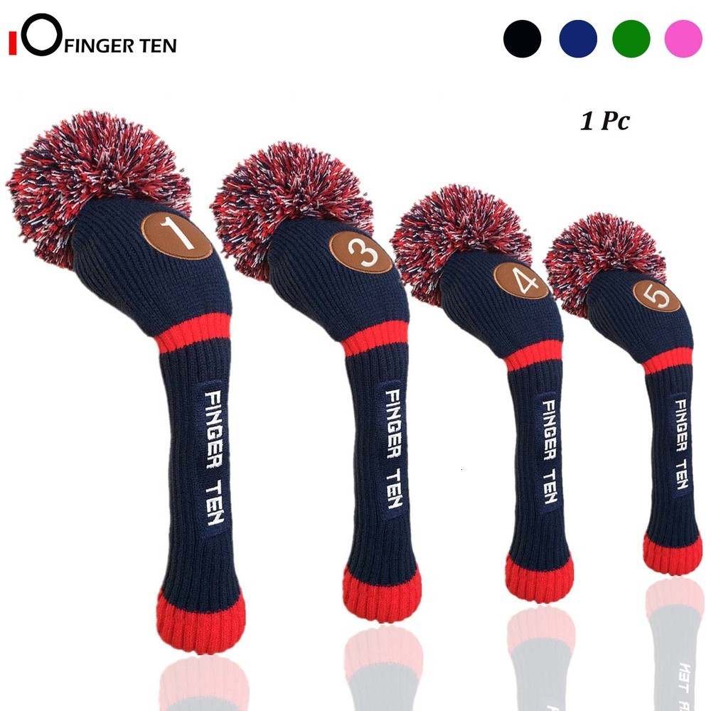Other Golf Products Pom Knitted Golf Club Head Covers Woods Driver Fairway Hybrid Head Cover 1 3 4 5 for Men Women Kids 230620